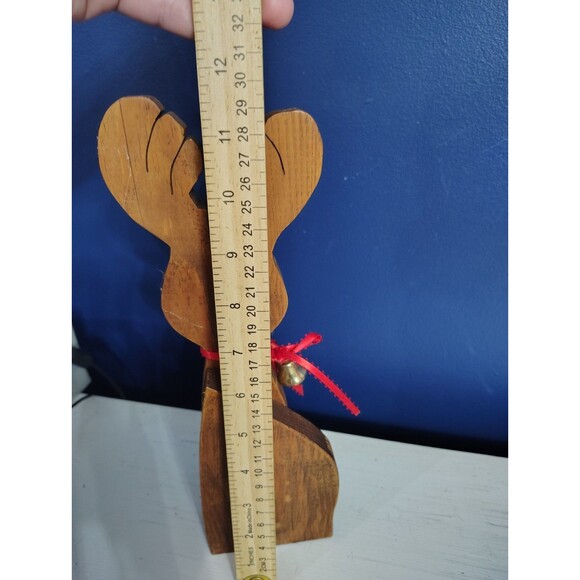 11” REINDEER Wooden SHELF Sitter Christmas Set Of 5 Handmade - Picture 8 of 8